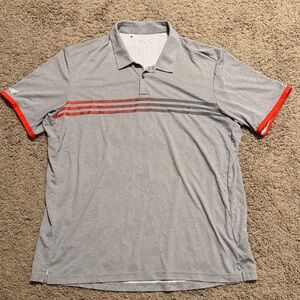 Adidas climacool Men's Gray Polo Shirt with Red Accents